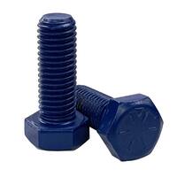 1"-8 X 2-1/2" Hex Cap Screw, Grade 8 (SAE J429), Coarse, Teflon (Xylan®) Blue